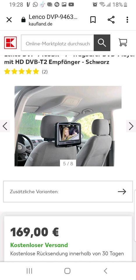 Lenco Portable DVD Player  für unterwegs Auto, auf Reisen, in Dessau-Roßlau