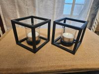 2 x Metall Teelichthalter schwarz modern Cube Niedersachsen - Wrestedt Vorschau