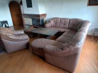 Leder Ecksofa + Sessel + Hocker Baden-Württemberg - Trossingen Vorschau