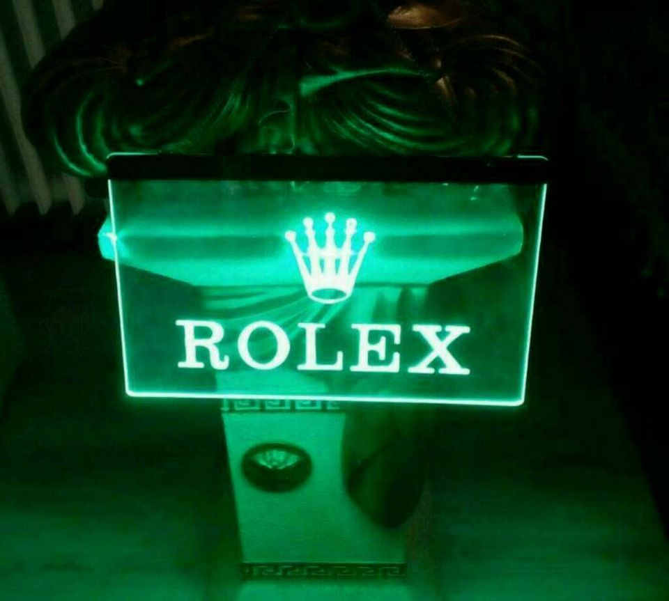 ROLEX Werbung Reklame LED Leuchtdisplay Logo grün in Berlin