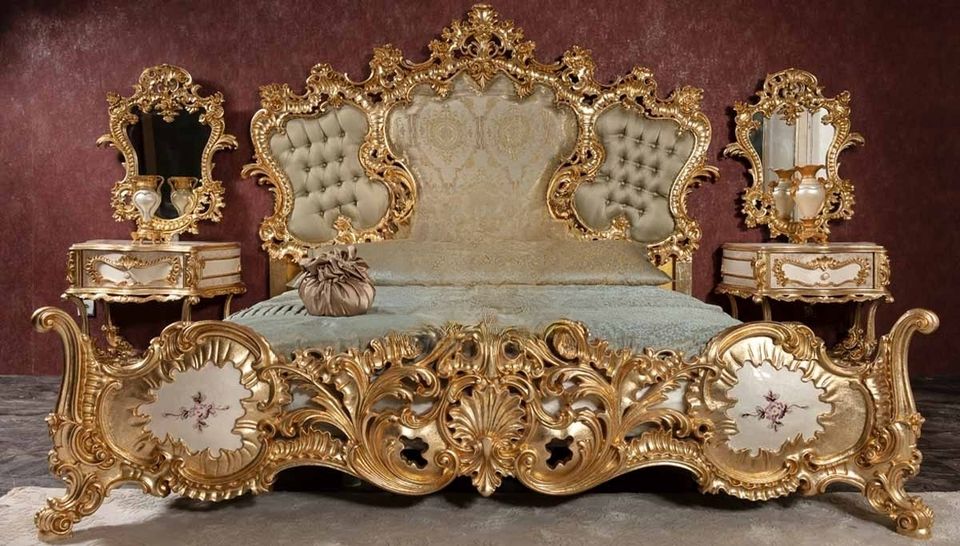 Schlafzimmer Barock Luxus Möbel Bett Schrank Kommode in Essen