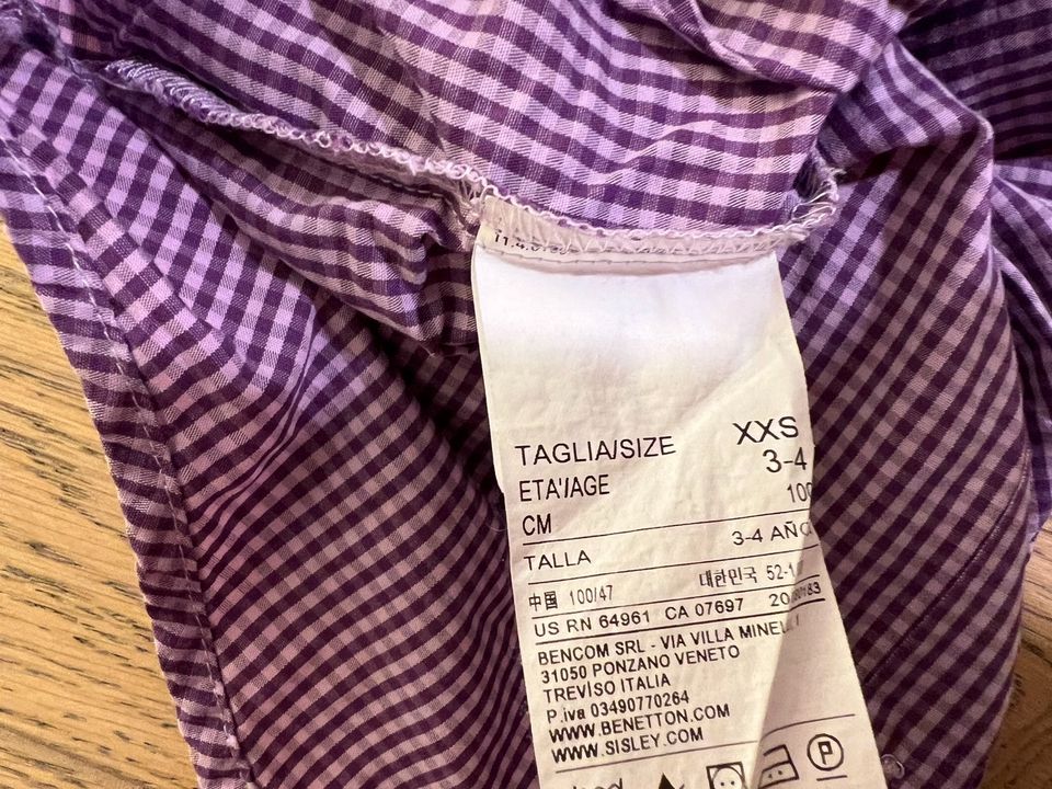 Karierte Bluse Benetton | Lila | Größe 98 in Barum