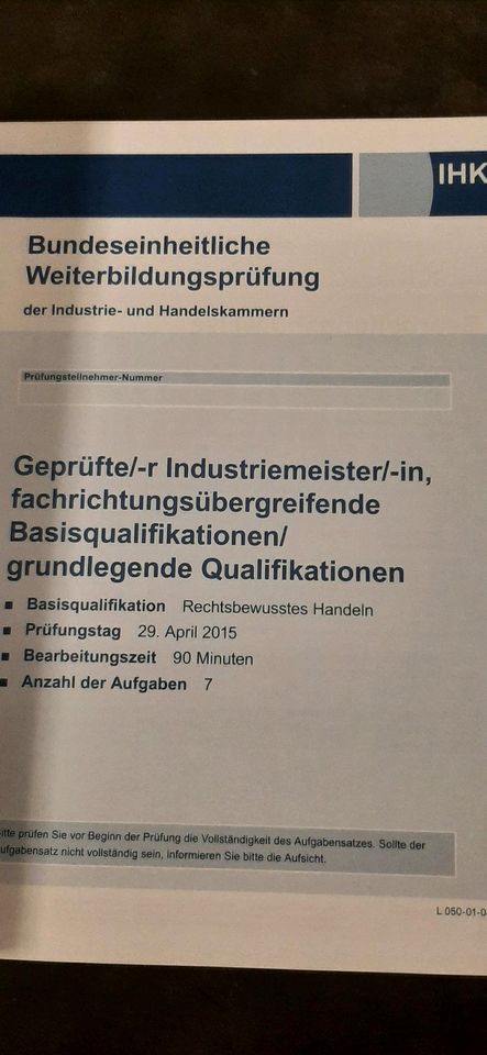 Geprüfte Industriemeister Basisqualifikationen in Berlin