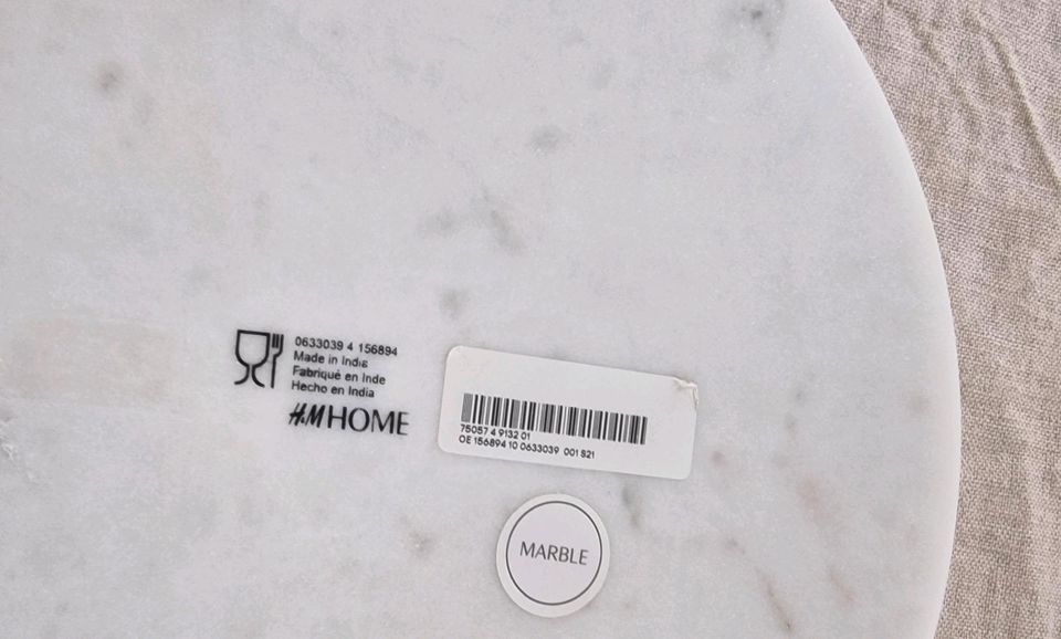 H&M Home weiß Marmor Tablette rundes Marmortablett in Berlin