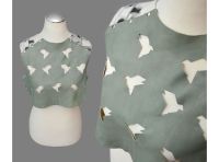 Vintage Echt Leder Cut-Out Spitze Vogel Cropped Top Shirt Nieten Leipzig - Möckern Vorschau