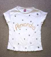 Weißes handbemaltes T-Shirt "Alexandra", Gr. 110 Harburg - Hamburg Heimfeld Vorschau