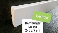 Hamburger Sockelleiste 7cm MDF-Leiste weiß Kölner-Leiste  Fuß-Leiste für Laminat Parkett Vinylboden Holz-Leiste Nordrhein-Westfalen - Augustdorf Vorschau