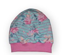 Mütze beanie 48 49 50 51 sweat Blumen türkis Mecklenburg-Vorpommern - Zurow Vorschau