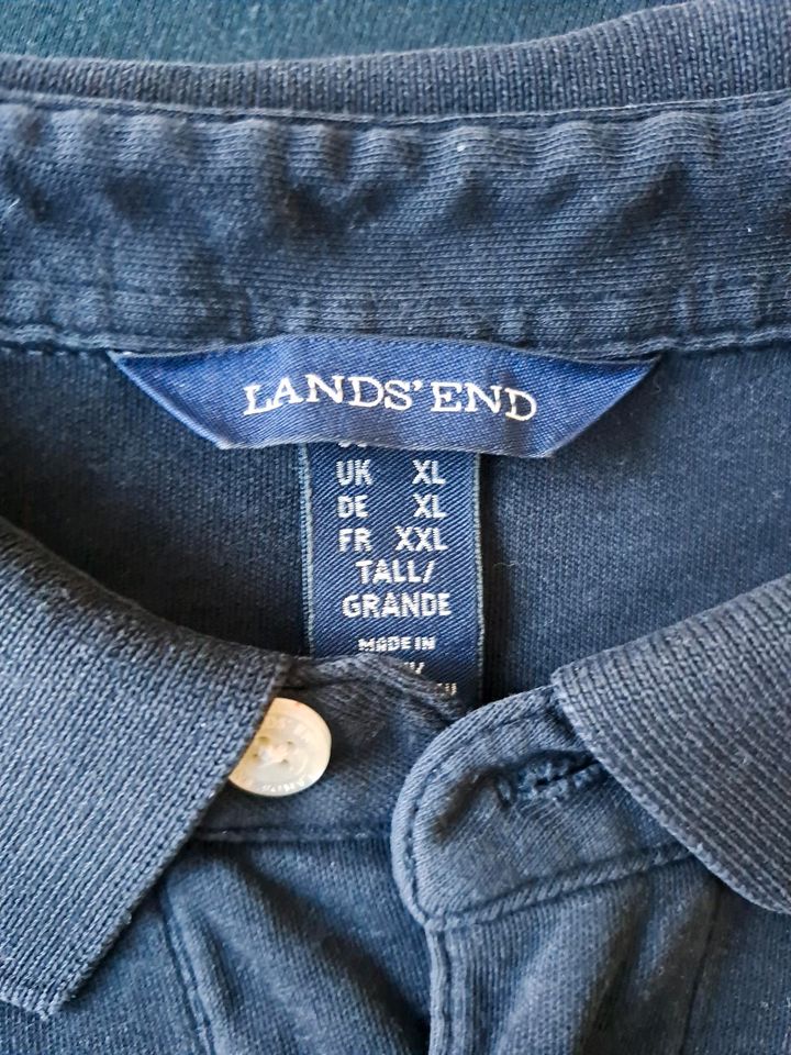 Lands End Poloshirt XXL Pima Baumwolle blau in Taunusstein