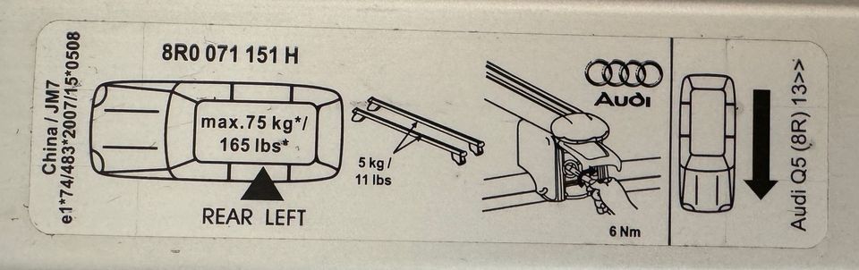 Original AUDI Q5 / SQ5 Grundträger + 2 Satz Ski-/SB-Halter + NTW in Schwandorf