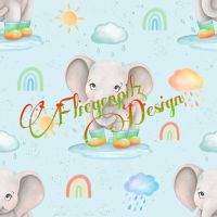 Baby Elefant im Regen Blau Stoff Eigenproduktion nähen Handmade Nordrhein-Westfalen - Grefrath Vorschau