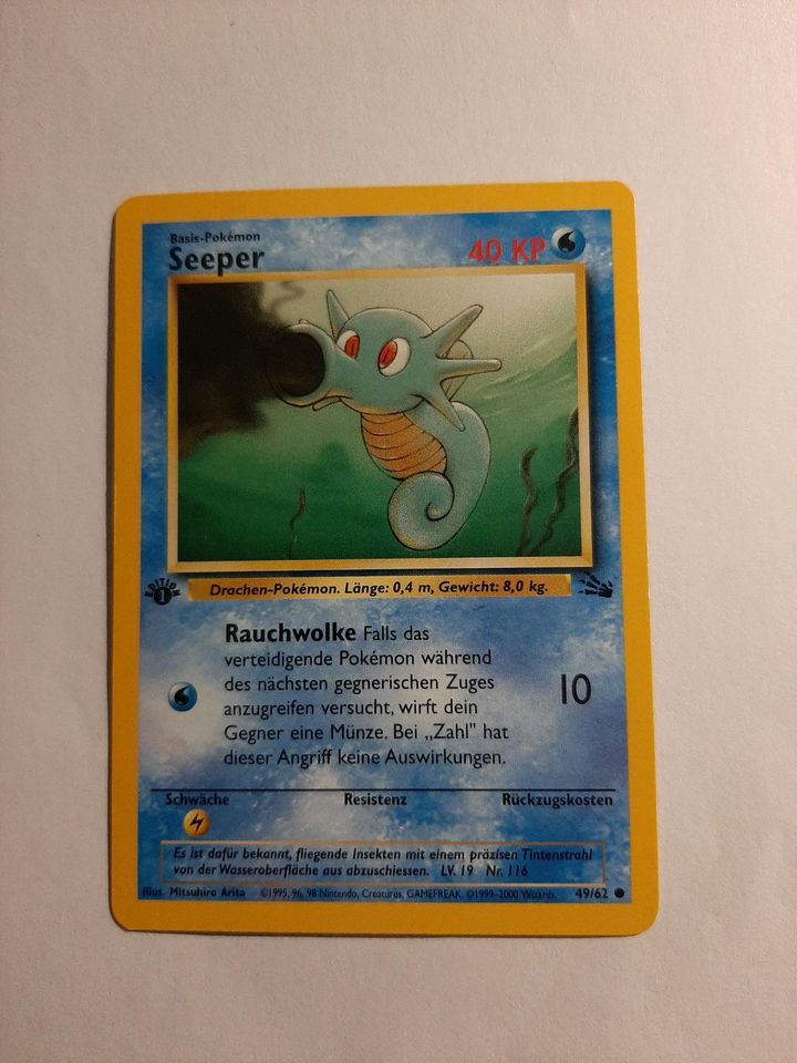 Pokemon Karte Seeper 49/62 1st Edition in Rosenheim