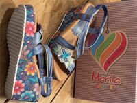 Marila Leder Plateau Sandale Keilabsatz Spain Leder Wedges 39 40 Nordrhein-Westfalen - Oerlinghausen Vorschau