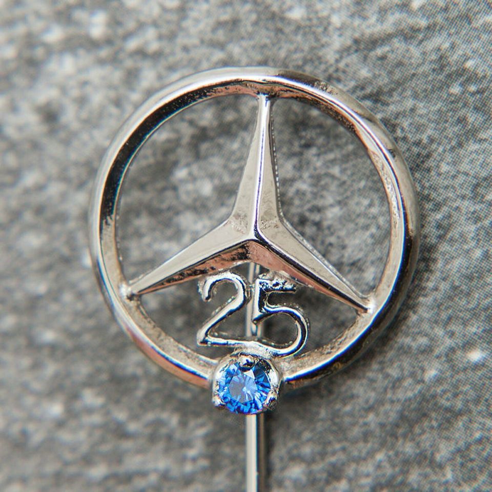 25 Jahre Mercedes Benz Daimler 835 Silber  Anstecknadel Poliert Sammler Neuwertig Top Versand Händler DHL Geschenk Echt in Igel