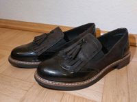 Schuhe, Damen, Halbschuh, Lederoptik, 36, Slipper, schwarz/braun Sachsen - Oederan Vorschau