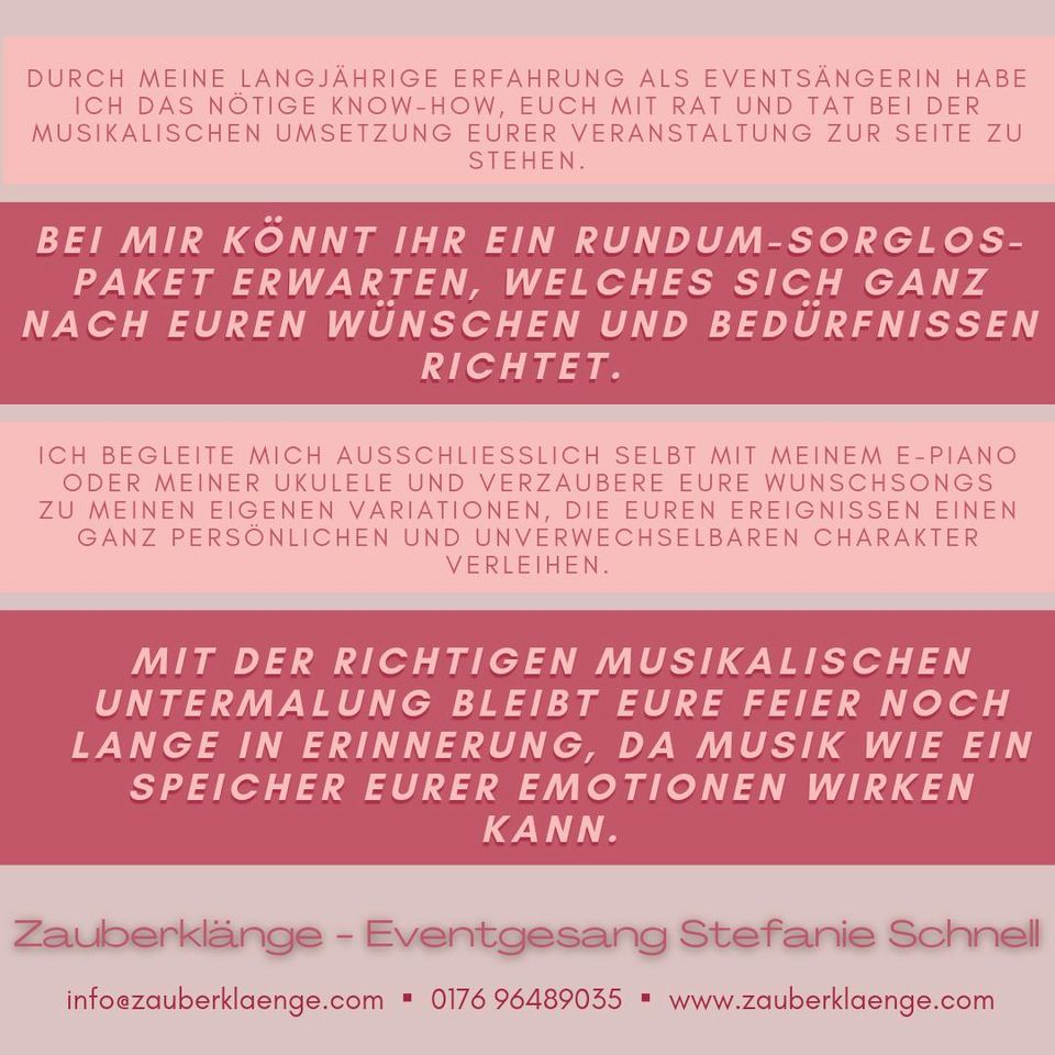 Sänger / Sängerin ▪️Hochzeit, Taufe, Beerdigung, Empfang etc. in Buttenwiesen