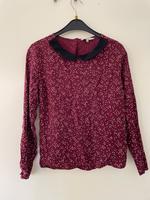 Clockhouse Bluse Bubikragen Bordeaux Herzchen 38 Berlin - Zehlendorf Vorschau