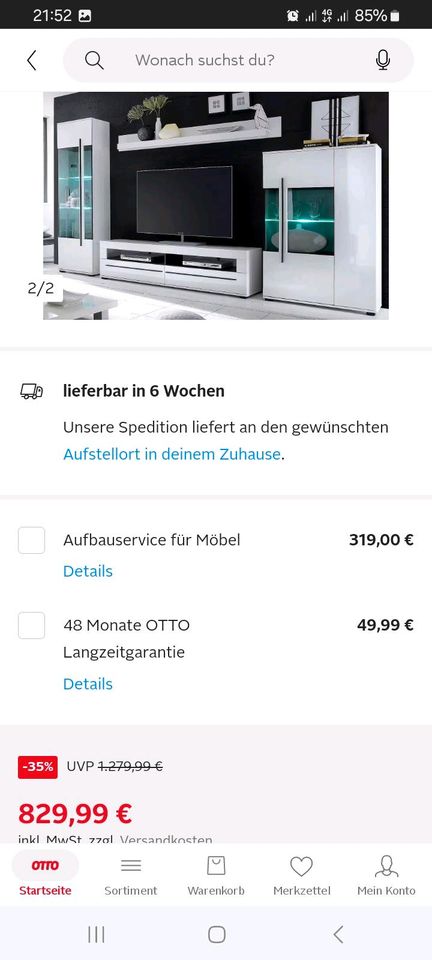 Wohnwand Cantara Set 4-st weiß Hochglanz neu original verpackt in Hannover