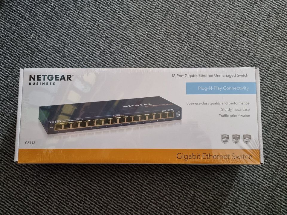 Netgear GS116GE Switch 16 Port Gigabit Ethernet LAN Switch in Drebber