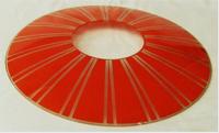 Lampenschirm aus Glas - 1950er Jahre - Orangerot mit grauen Strei Hessen - Groß-Gerau Vorschau