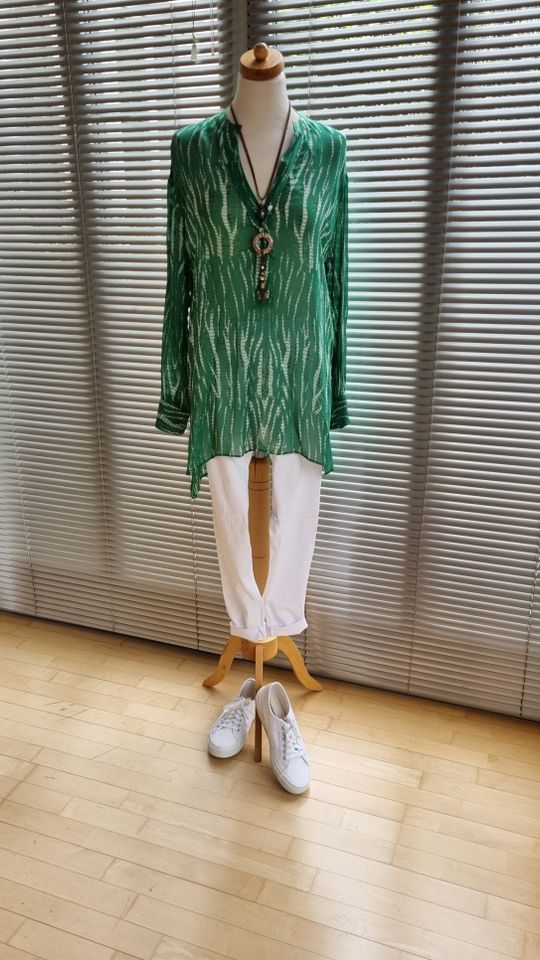 *ZARA* Long-Bluse Tunika Grün-Weiß XS 34/36 NP49,95€ NEU! in Ingolstadt