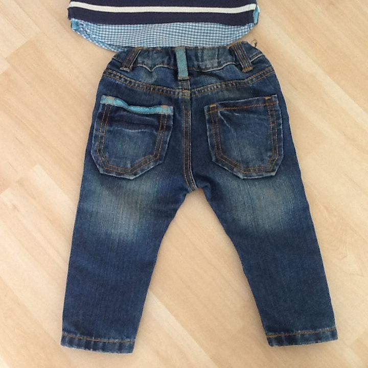 Jungen Baby Set Langarmshirt+Jeans Gr.74 Top Zustand! in Kaufbeuren