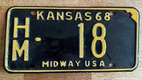 Nummernschild USA Kennzeichen KANSAS HM 18 1968 Hamilton Co. Nordrhein-Westfalen - Dinslaken Vorschau