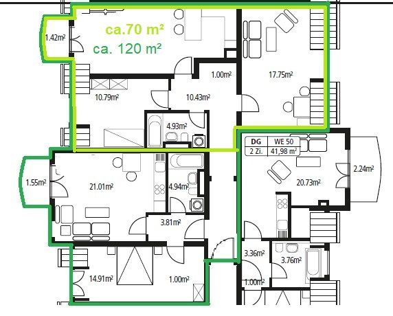 5 Zi. DG, 120m² - EBK - Mitwirkung bei Umbau in Frankenberg (Sa.)