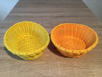 2x Körbe geflochten rund oval orange Körbchen gelb Ostern deko Essen - Huttrop Vorschau