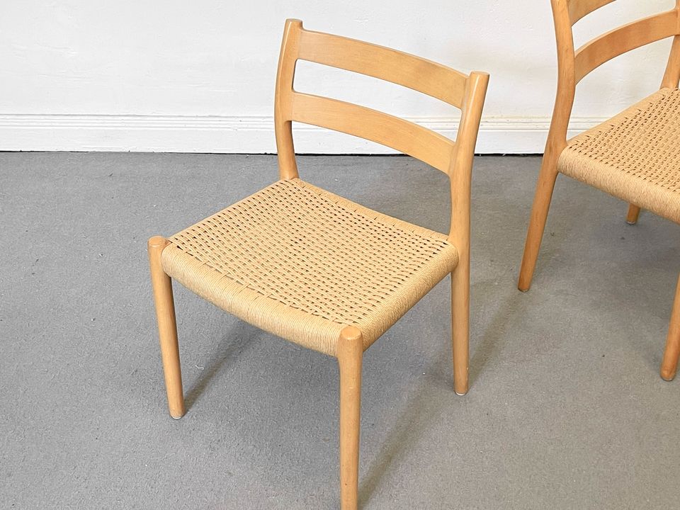 1/2 Niels O. Møller Stühle Eiche Oak Chairs Modell 84 Set 2 1955 in Berlin