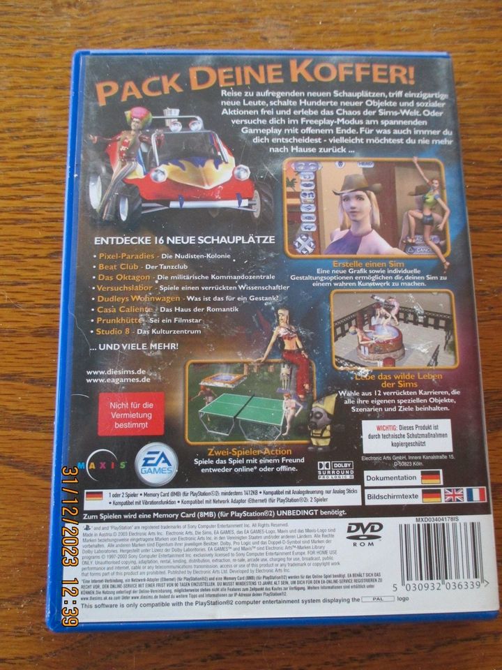 Die Sims brechen aus PS2 PlayStation Original mit Memory Card in Hilpoltstein