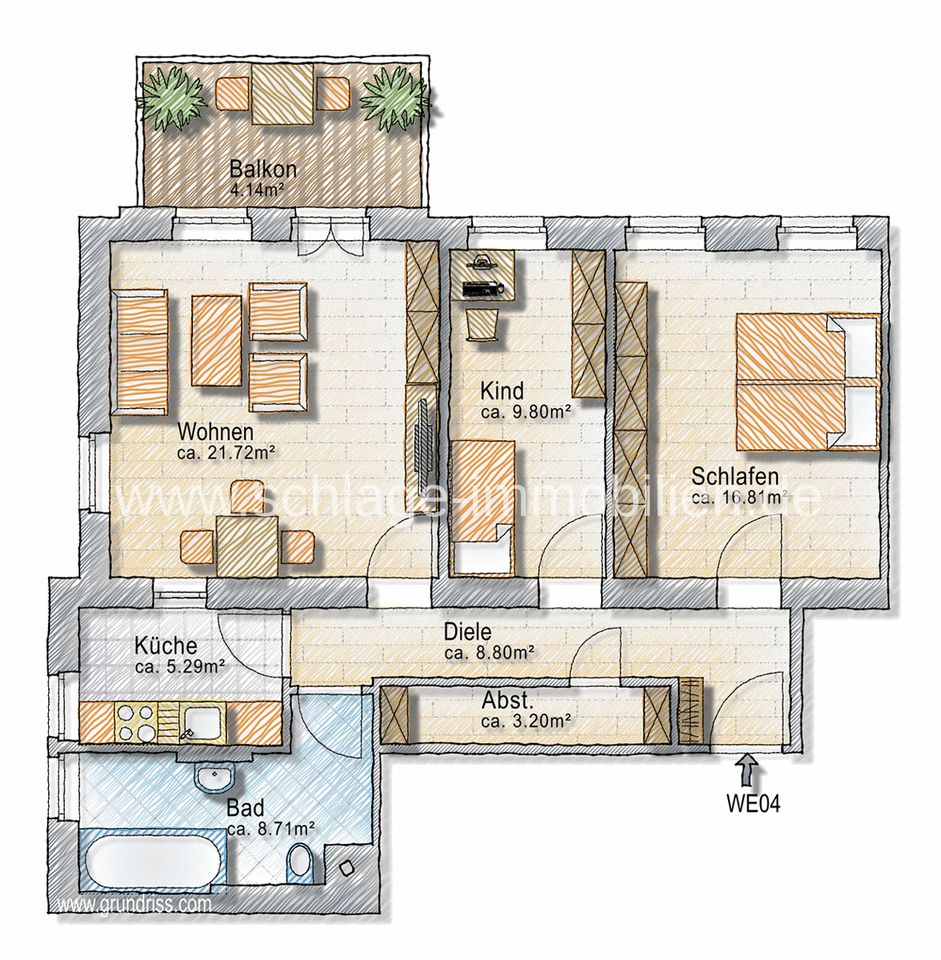 +++DRESDEN-PLAUEN+++  Bezugsfreie 3-Zimmer-Wohnung mit großem Südbalkon in sanierter Klinkervilla! in Dresden