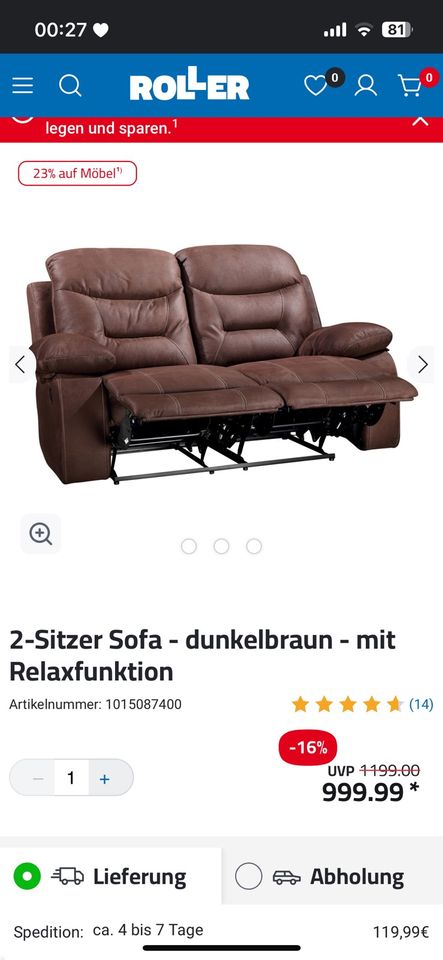 Sofa 2 sitzen  und Sessel in Felixsee