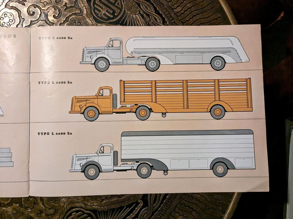 Mercedes LKW Oldtimer L 3500 L 6600 SZM Prospekt 1951 in Selters