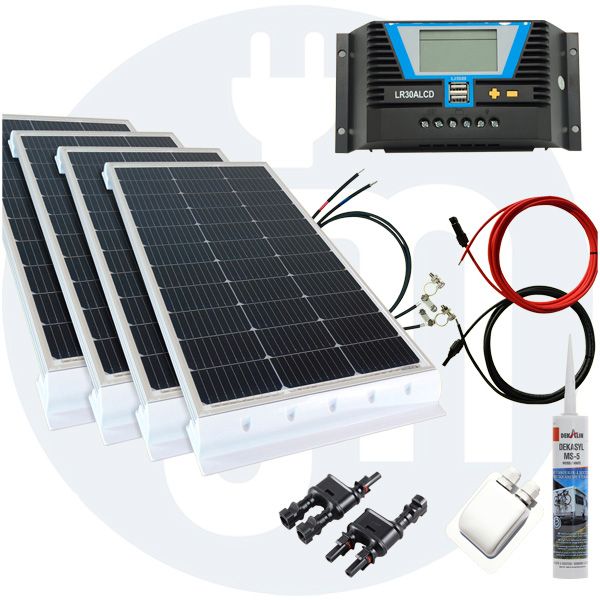 400 Watt Wohnmobil Solaranlage 12 Volt Set in weiß oder schwarz in Bruchköbel