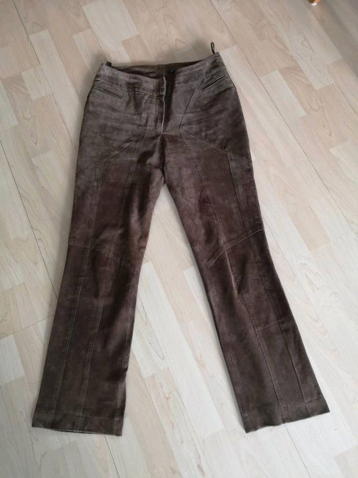 Velour Hose Leder braun Gr 40 NEU mega schick in Ingolstadt