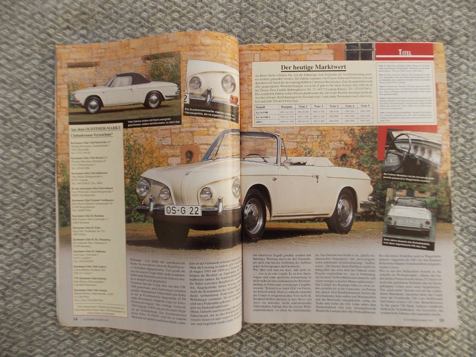 Oldtimer Zeitschriften zum VW Typ 34, VW Karmann Ghia Typ 34 in Berlin