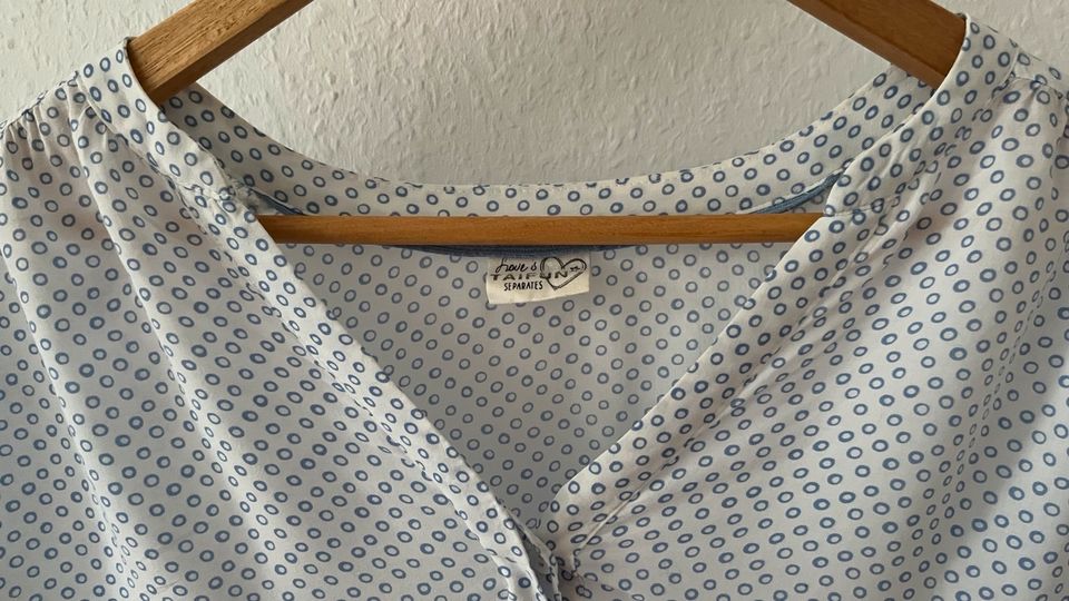 Damen Bluse Taifun weiß hellblau Größe 40 in Kerpen