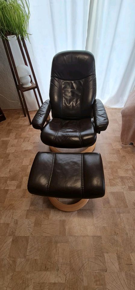 Stressless Consul S Diplomat Sessel Leder Buche + Hocker in Bremen