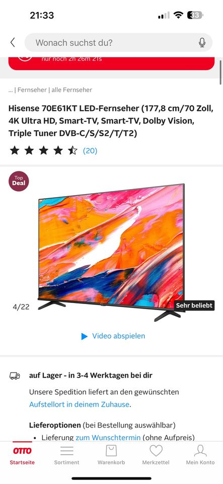 Sharp 70 Zoll Smart TV 4K in Chemnitz