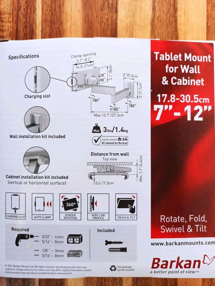 Tablet Halterung Küche, Bad, flexibel, weiß in Gäufelden