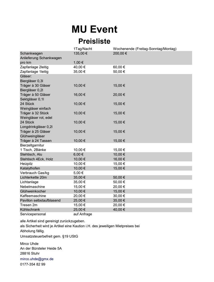 Bierzeltgarnituren Festzeltgarnituren mieten in Stuhr