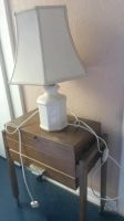 Schöne alte Vintage Tischleuchte Tischlampe hellbeige 6 eckig Schleswig-Holstein - Ahrensburg Vorschau