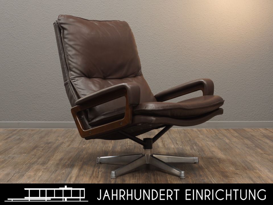 Strässle KING CHAIR | Hochlehner Sessel Leder Braun | Mid Century in Wuppertal