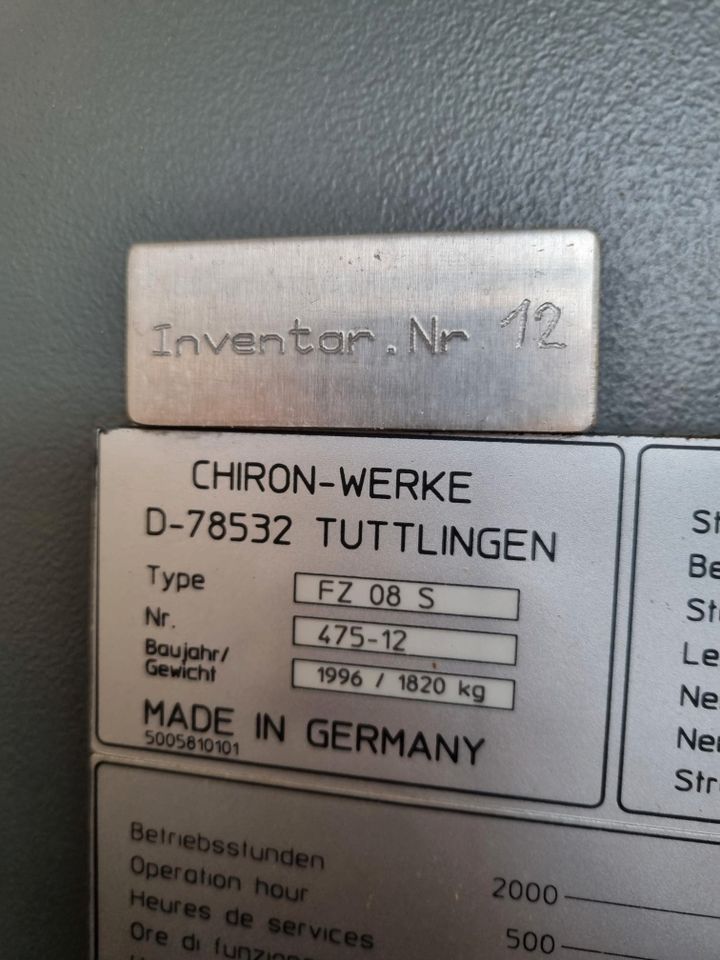 Fräsmaschine Chiron FZ 08 S in Rheinau