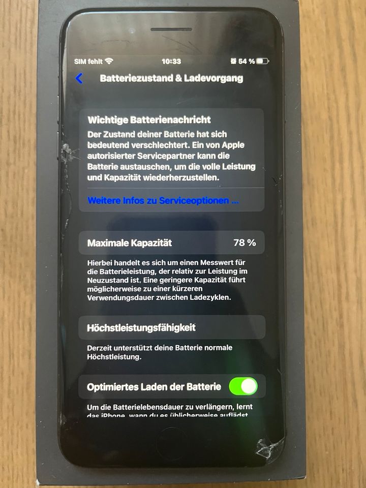 iPhone 8 Plus 256GB grau mit Displayschäden in Düsseldorf