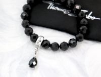 Thomas Sabo Obsidian Perlenarmband schwarz & Kristall Tropfen Hessen - Usingen Vorschau