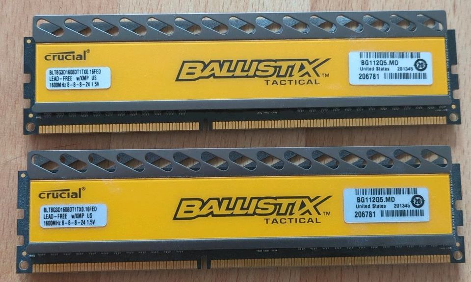 16GB Crucial Ballistix Tactical * 2x 8GB DDR3 1600 in Spremberg