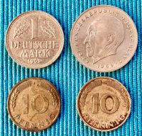 4 alte DM Münzen 1 Mark 1965 F/2 Mark 1969 J/2x 10 Pfennig 50/49! Findorff - Findorff-Bürgerweide Vorschau