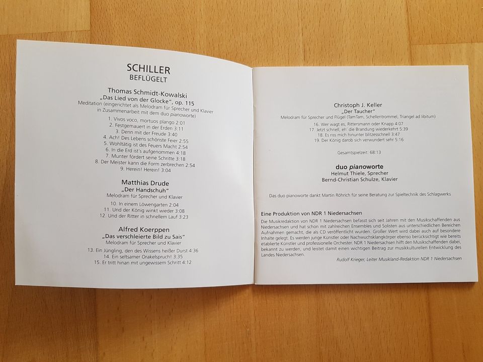 Hörbuch CDs Goethe (Die Leiden des jungen Werther etc.), Schiller in Stuttgart